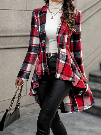 Women's Plaid High-Low Jacket