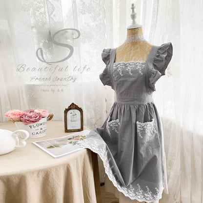 [Mother's Day gift] Cotton Apron 🌸100% cotton floral pattern, full-coverage gardening apron, suitable for flower shops and home use