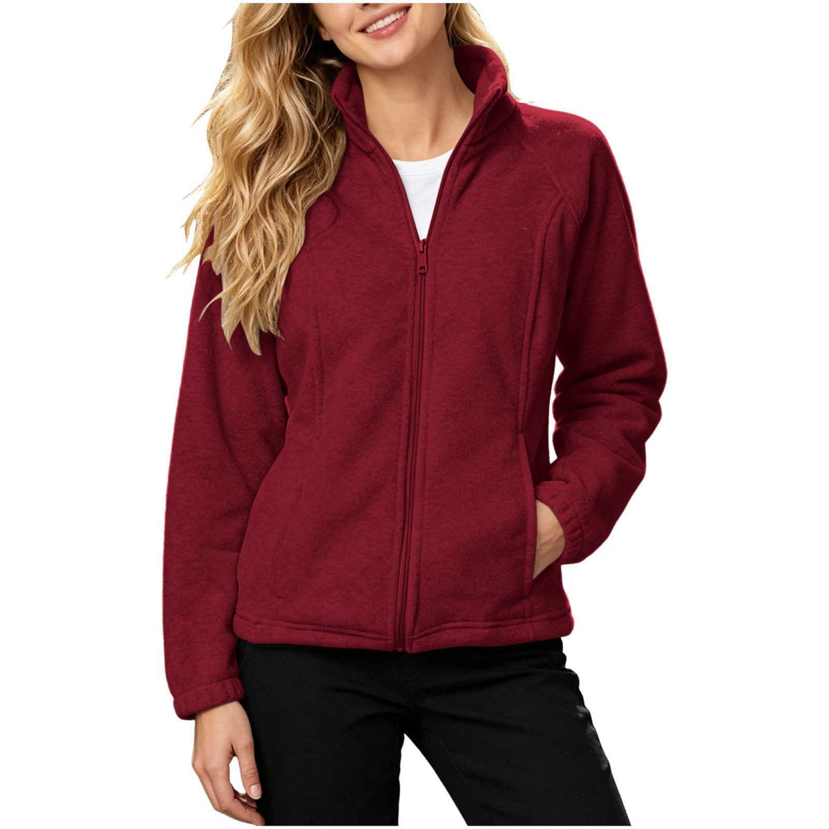 Women's Cozy Full Zip Fleece Jacket with Pockets