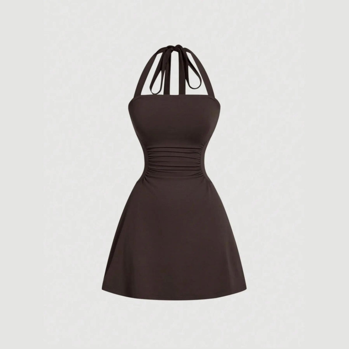 🤍Women’s Ruched Halter A-Line Dress