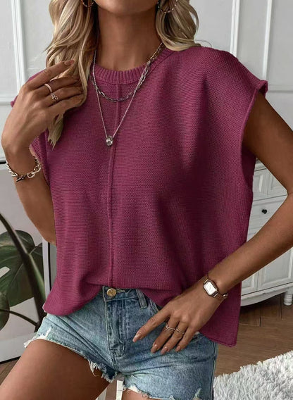Women’s Lightweight Knit Cap-Sleeve Top