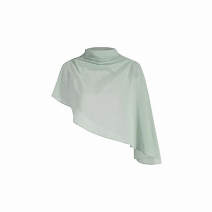 Two-Piece Asymmetric Cape Maxi Dress