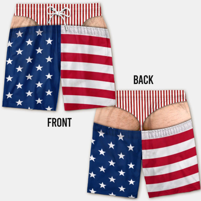 😂Funny Patriotic Men’s Swim Trunks