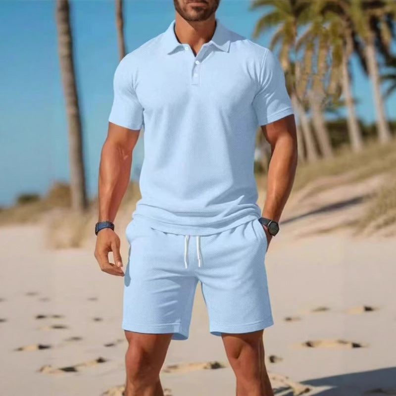☀️ Stay Cool & Look Sharp — Men’s 2-Piece Polo & Shorts Set