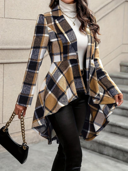 Women's Plaid High-Low Jacket