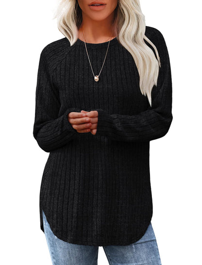Women's Ribbed Knit Long Sleeve Top
