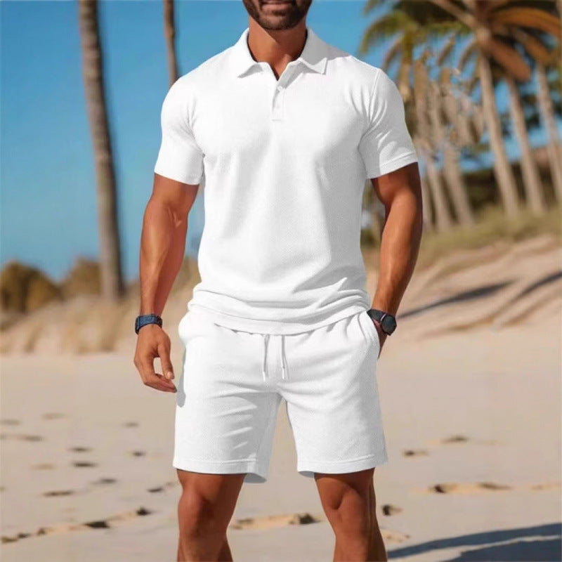 ☀️ Stay Cool & Look Sharp — Men’s 2-Piece Polo & Shorts Set