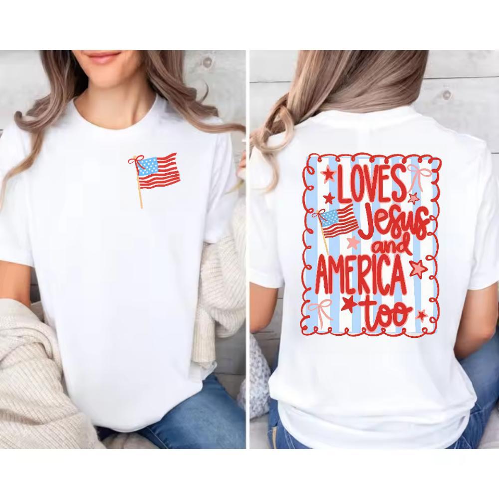 ✝️🦅Love Jesus and America Graphic Tee