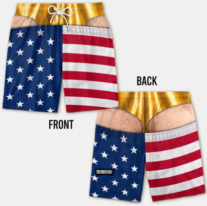 😂Funny Patriotic Men’s Swim Trunks