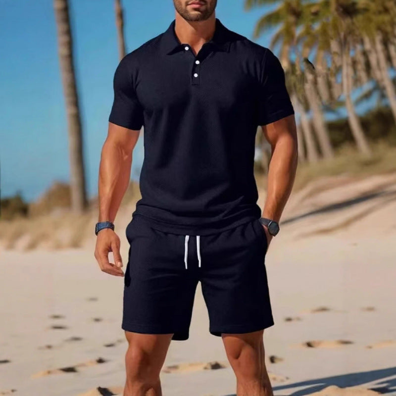 ☀️ Stay Cool & Look Sharp — Men’s 2-Piece Polo & Shorts Set