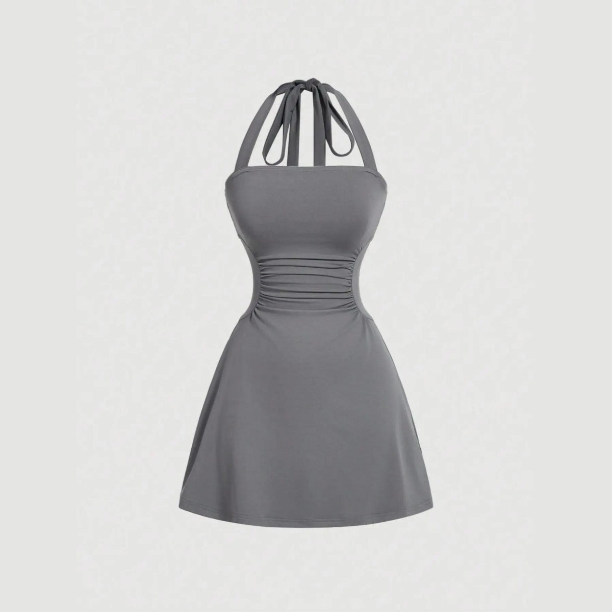 🤍Women’s Ruched Halter A-Line Dress