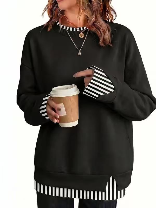 Women's Comfortable Layered-Look Crewneck Sweatshirt