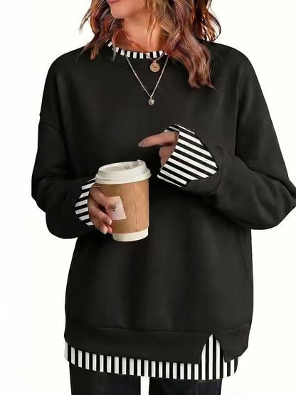 Women's Comfortable Layered-Look Crewneck Sweatshirt