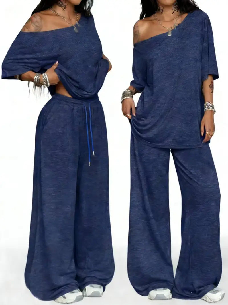 Women’s Relaxed Off-Shoulder 2-Piece Set