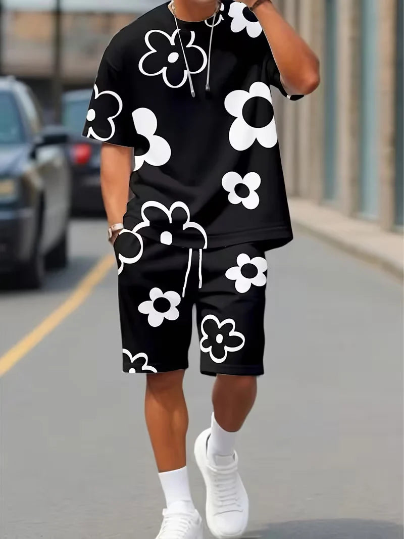 🌺 Men's Floral Print 2-Piece Summer Set