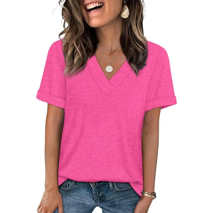 🌸 Women's Soft V Neck Tee for Everyday Comfort