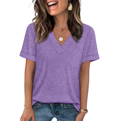 🌸 Women's Soft V Neck Tee for Everyday Comfort