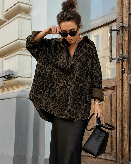 Women's Cotton Leopard Print Shacket