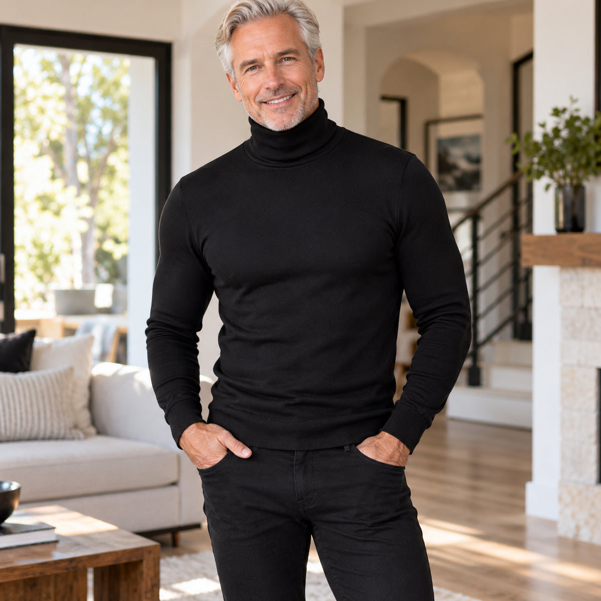Men's Warm Slim-Fit Turtleneck Shirt