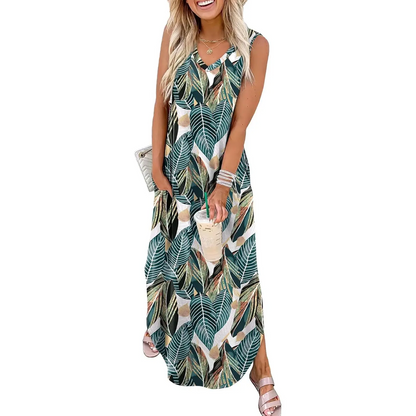☀️Effortless Summer Style in One Flowy V-Neck Maxi Dress
