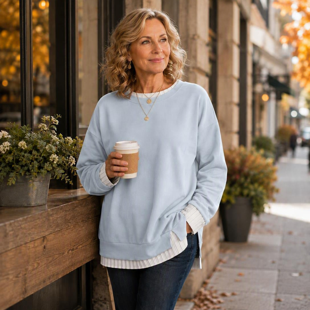 Women's Layered Patchwork Knit Sweater