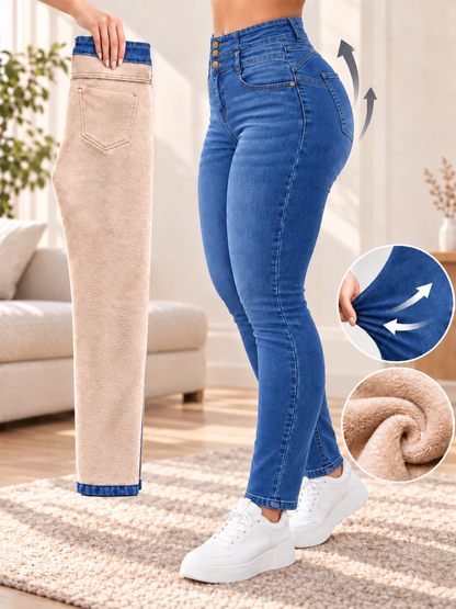 Women’s Fleece Lined High Waisted Stretch Thermal Denim Jeans