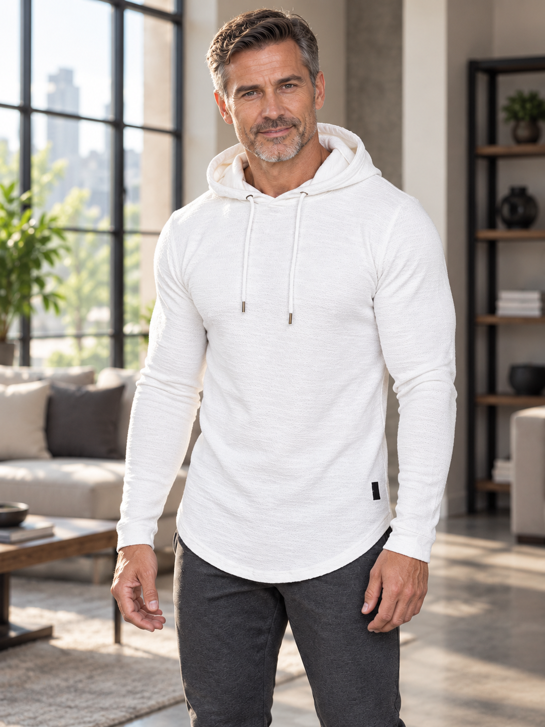 Men’s Athletic Slim-Fit Pullover Long-Sleeve  Hoodie