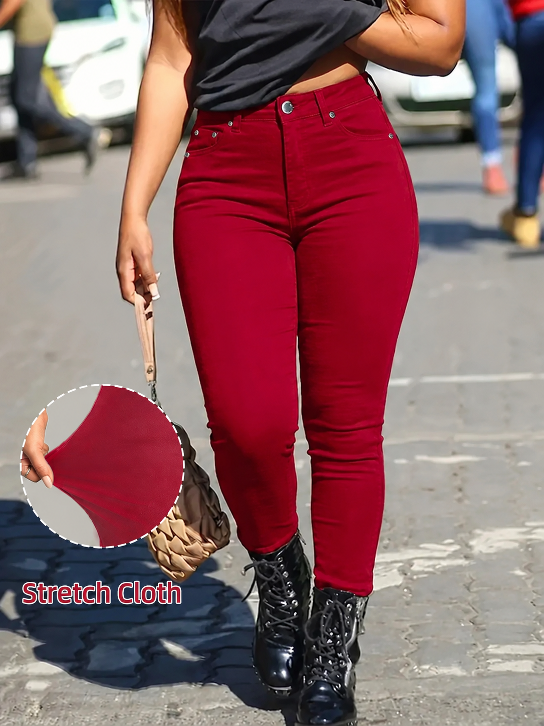 Women’s High-Stretch Button-Fly Skinny Pants