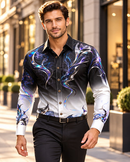 Men's Metallic Swirl Ombre Shirt