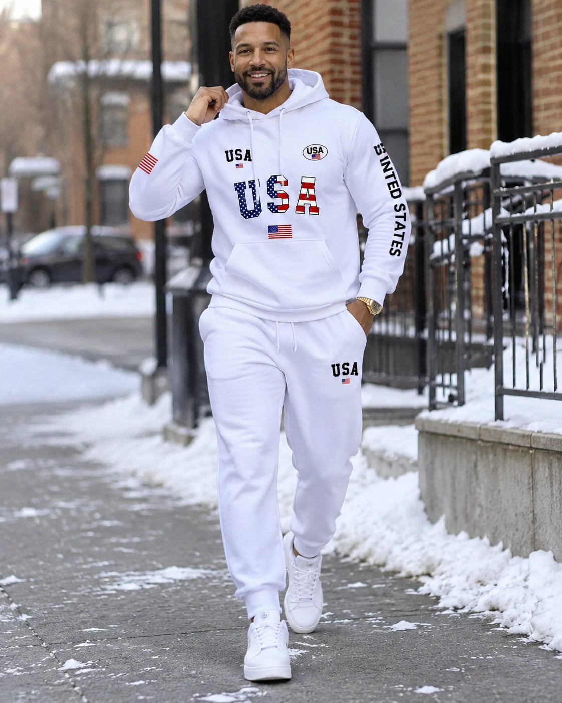 Men's USA Graphic Hoodie Set