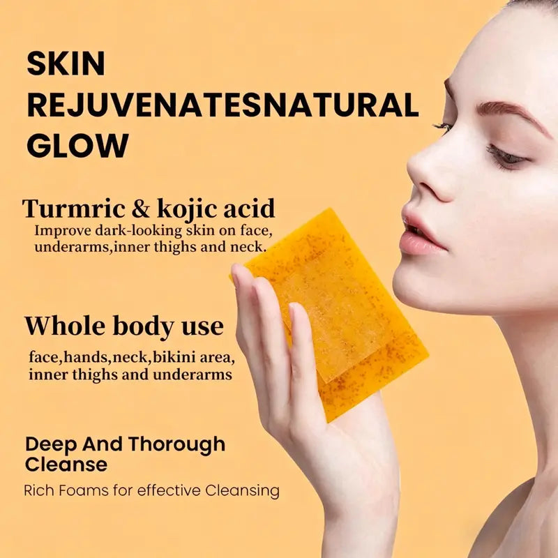 🍋 Lemon Turmeric &amp; Kojic Acid Brightening Cleansing Soap Bar