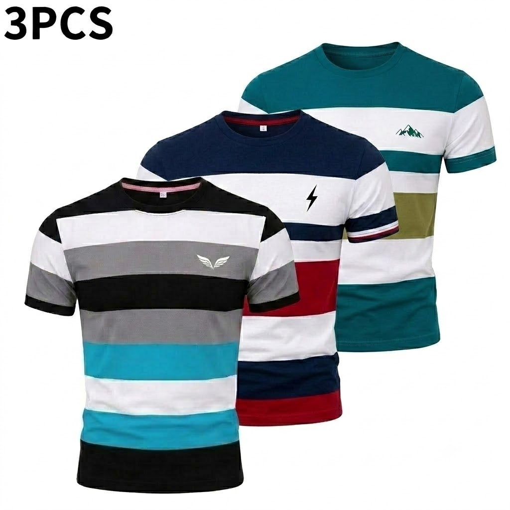 Men’s 3-Pack Color Block Slim Fit T-Shirts