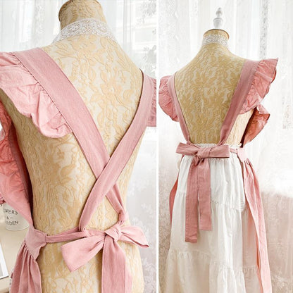 [Mother's Day gift] Cotton Apron 🌸100% cotton floral pattern, full-coverage gardening apron, suitable for flower shops and home use