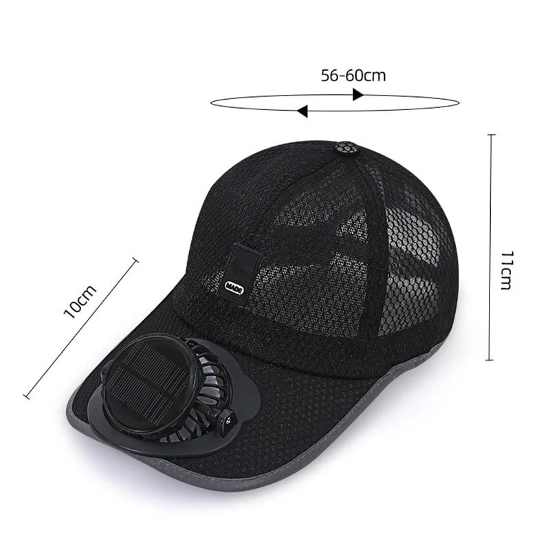 ☀️ Solar & USB Dual-Powered Fan Hat: UPF50+ breathable cooling baseball cap with 3-speed 360° adjustable whisper-quiet fan!