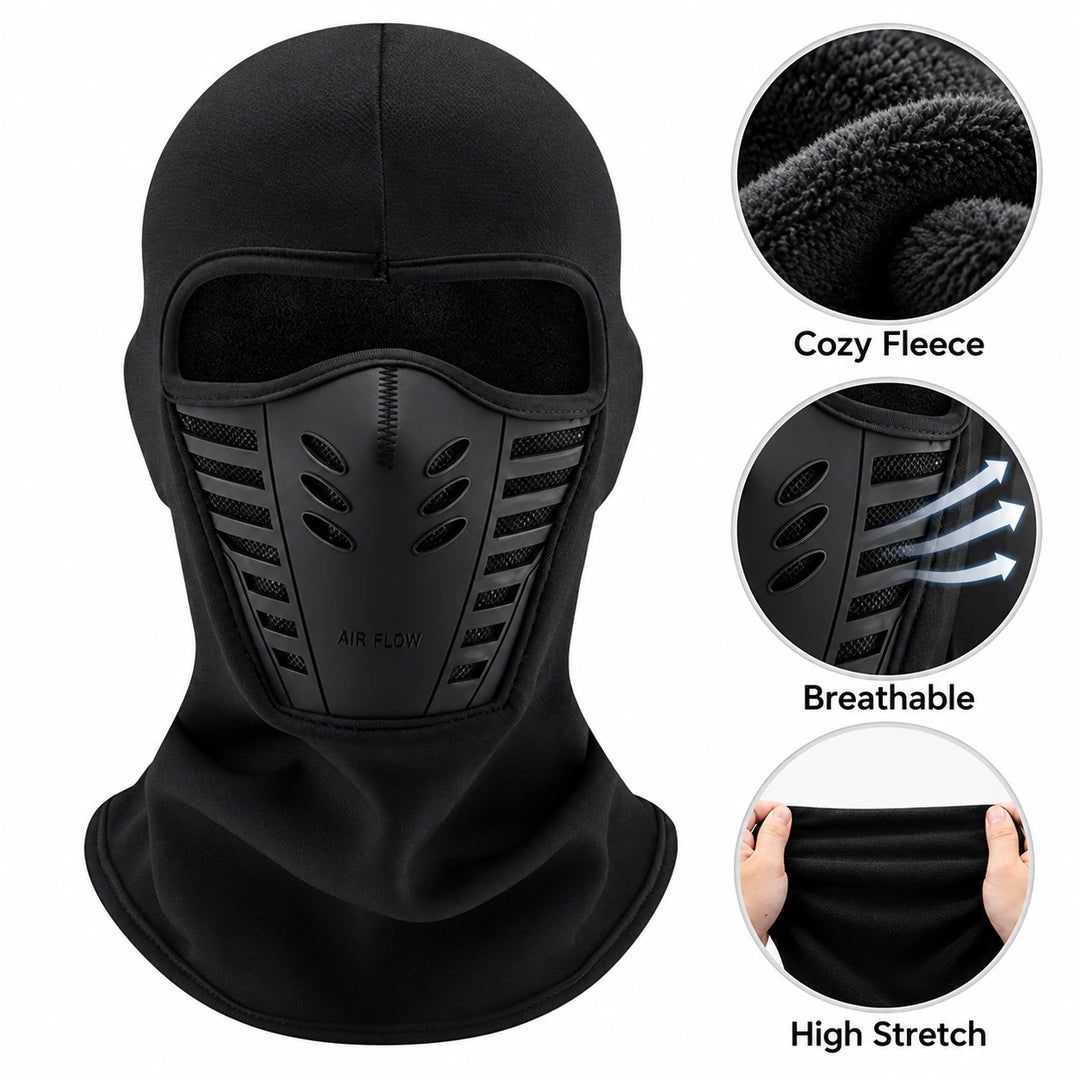 Winter Fleece Balaclava with Breathable Face Cover