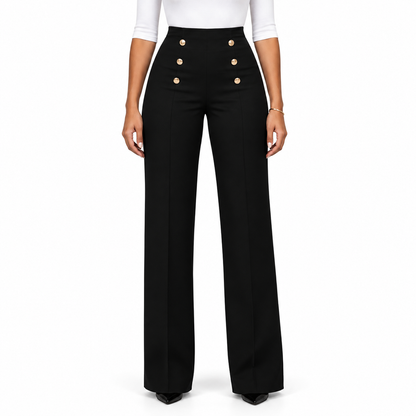 Women's High-Waist Stretch Wide-Leg Trousers