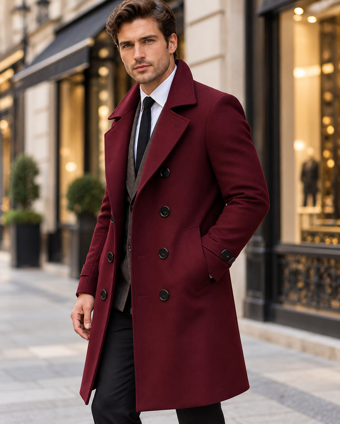 Men’s Classic Double-Breasted Trench Coat