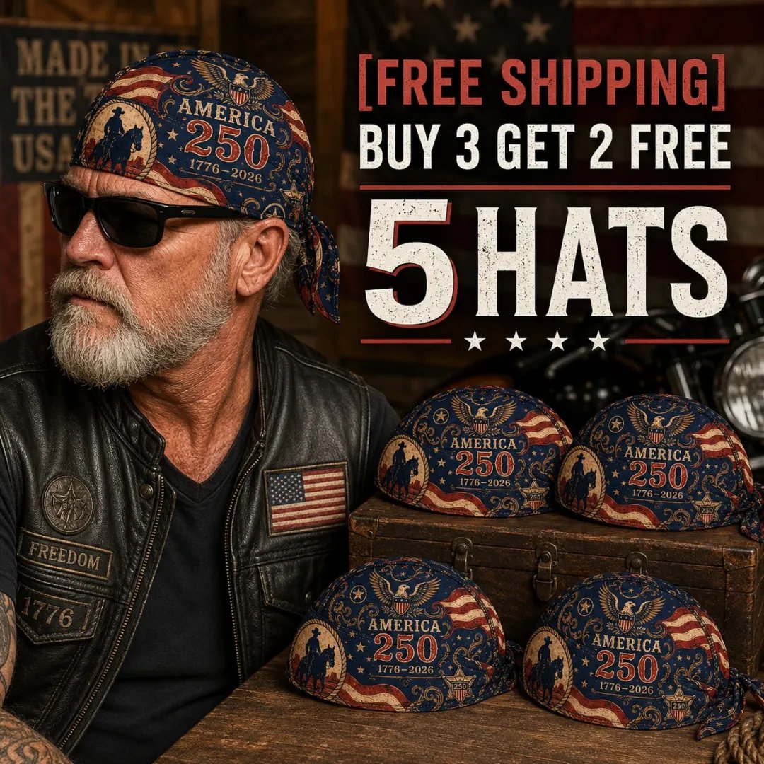 ⚡️Independence Day 49% OFF- 🏍️ America 250 Cycling Pirate Hat / Biker Headwrap