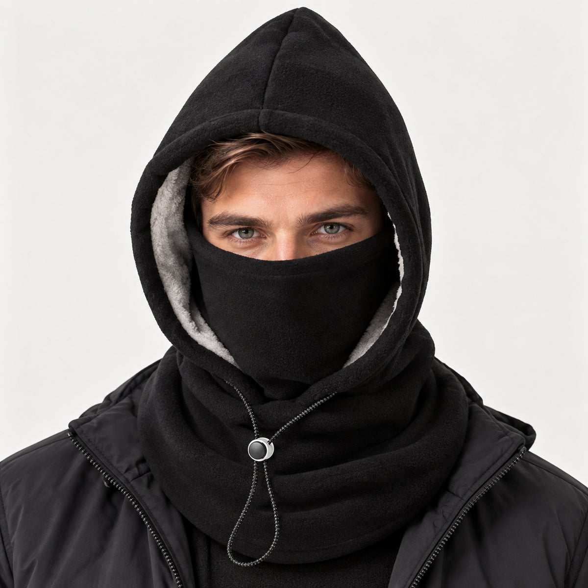 Unisex 3-in-1 Fleece Hood Face Cover & Neck Warmer