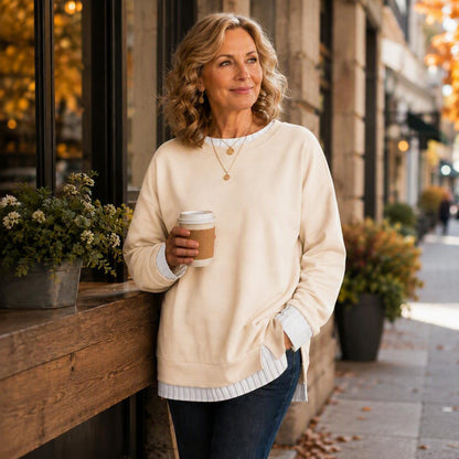 Women's Layered Patchwork Knit Sweater