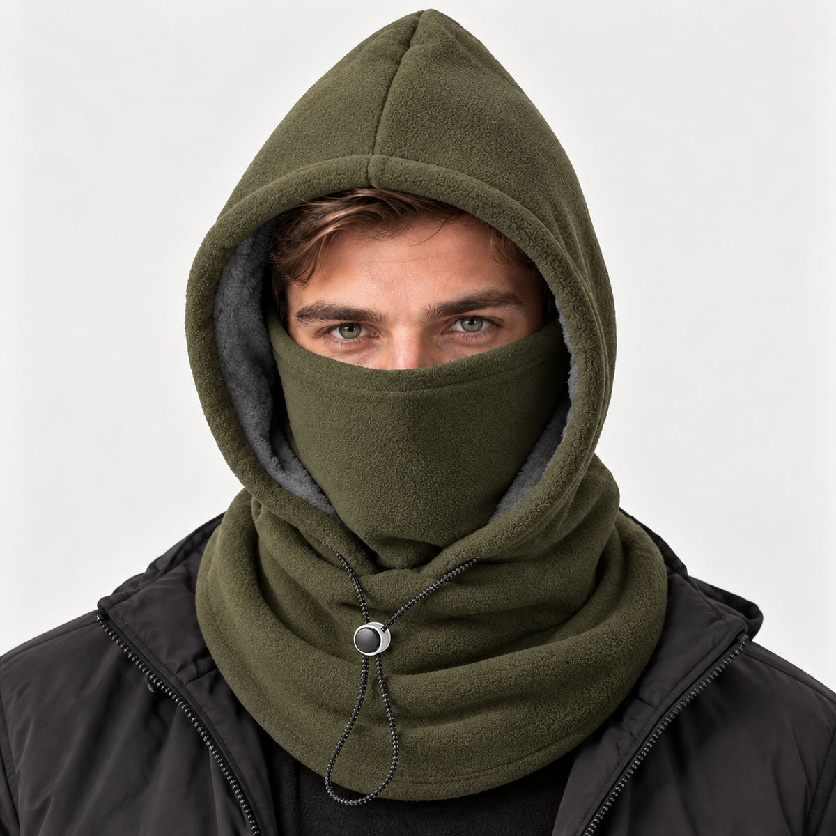 Unisex 3-in-1 Fleece Hood Face Cover & Neck Warmer