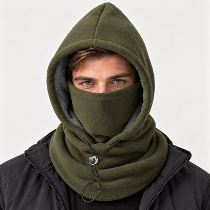 Unisex 3-in-1 Fleece Hood Face Cover & Neck Warmer