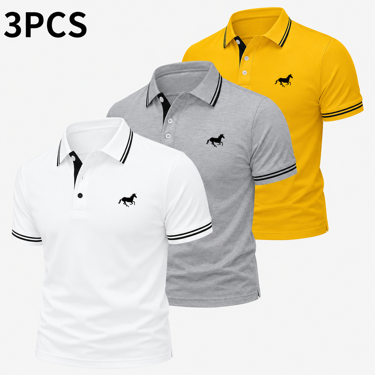 👔 3-Pack Men's Casual Polo Shirts