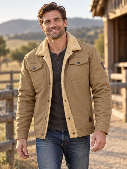 Men’s Durable Sherpa-Lined Trucker Jacket