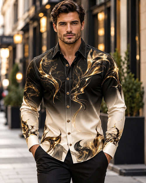 Men's Metallic Swirl Ombre Shirt