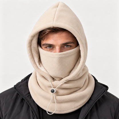 Unisex 3-in-1 Fleece Hood Face Cover & Neck Warmer