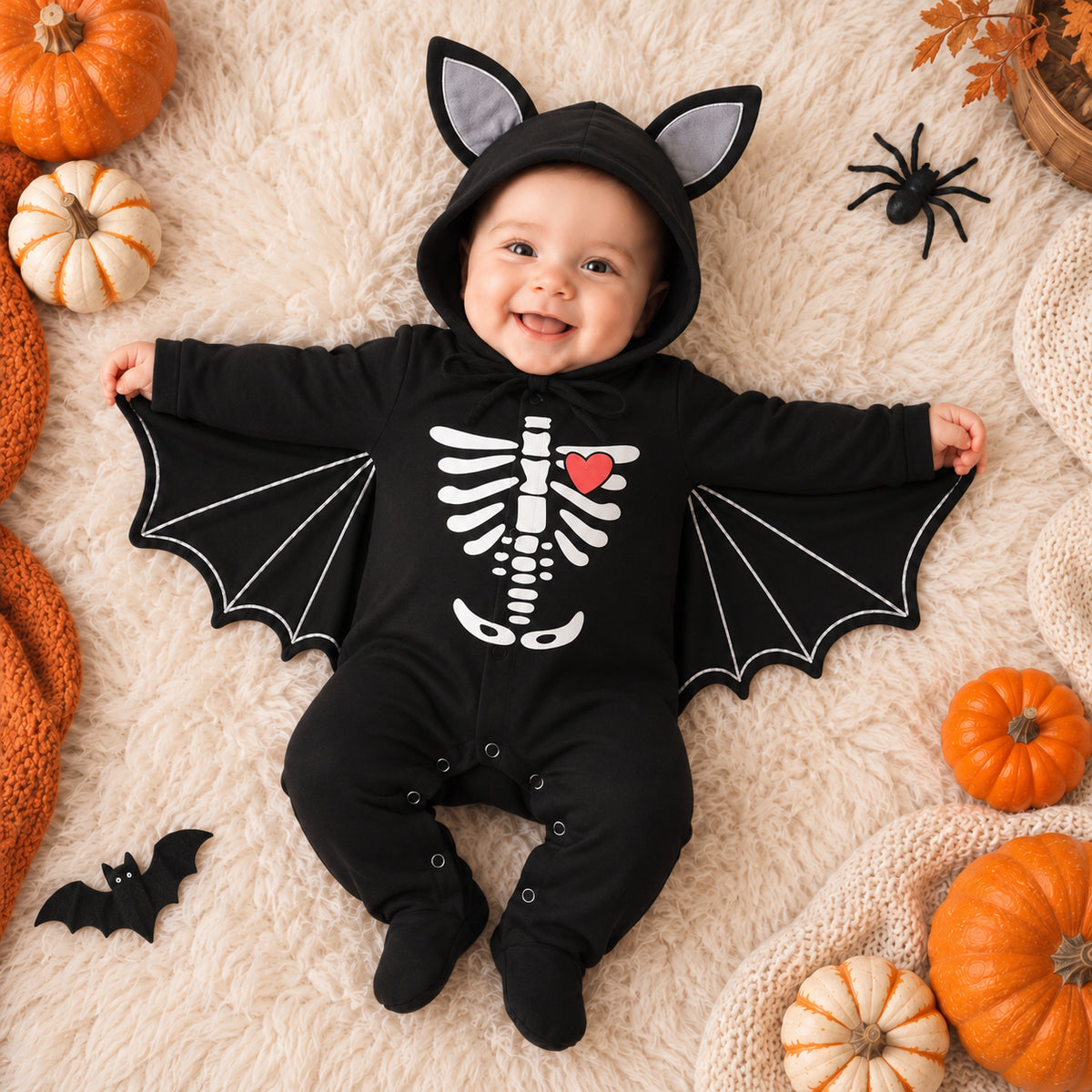 Baby Halloween Bat Romper