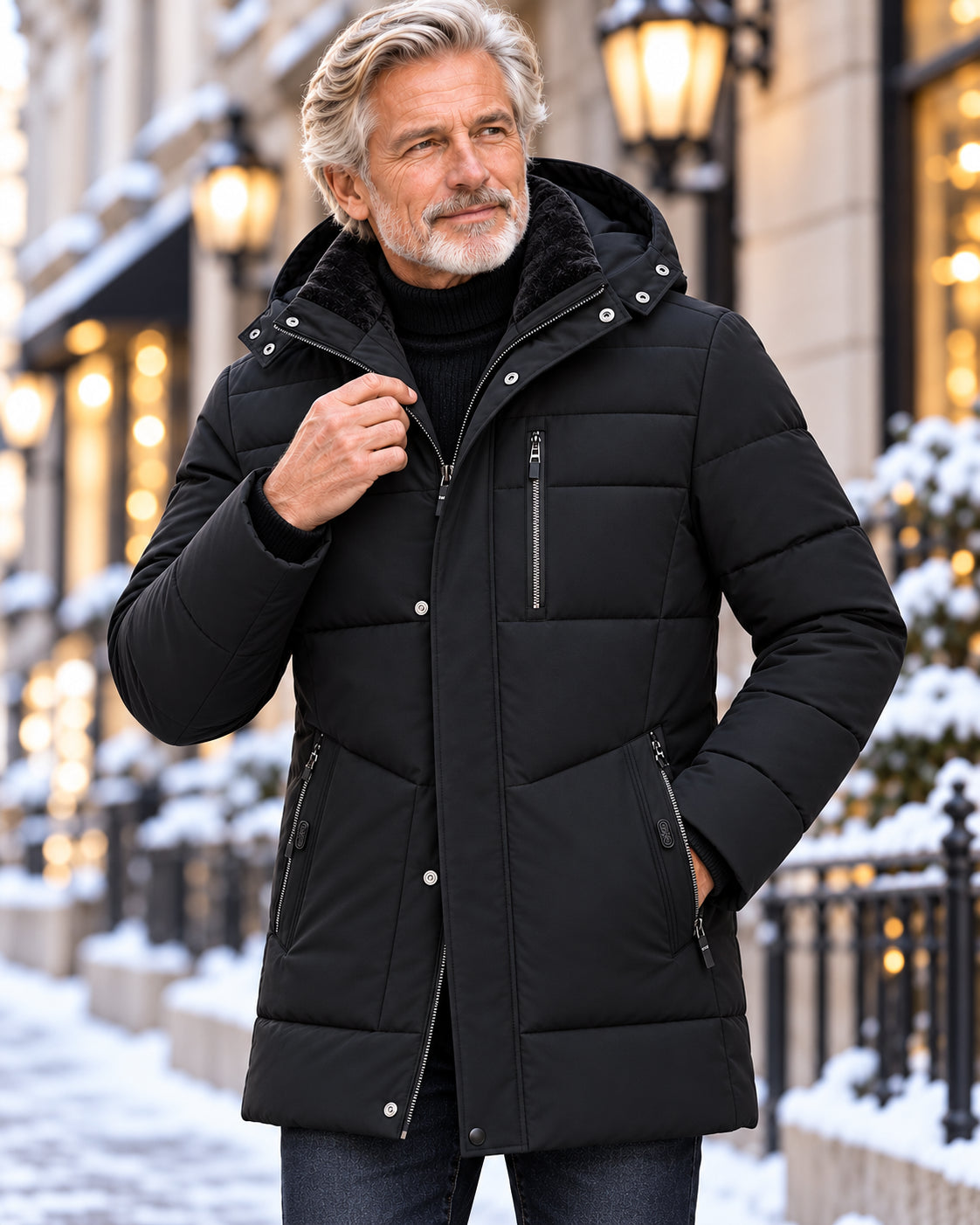 Men's Winter Fleece-Lined Puffer Jacket