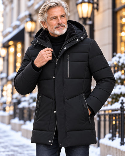 Men's Winter Fleece-Lined Puffer Jacket
