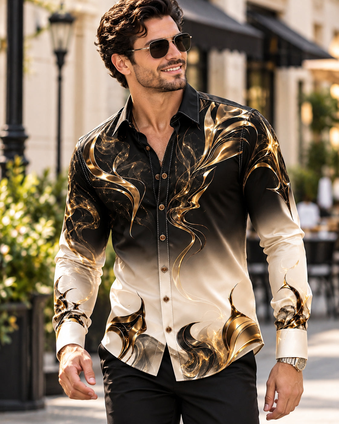 Men's Metallic Swirl Ombre Shirt